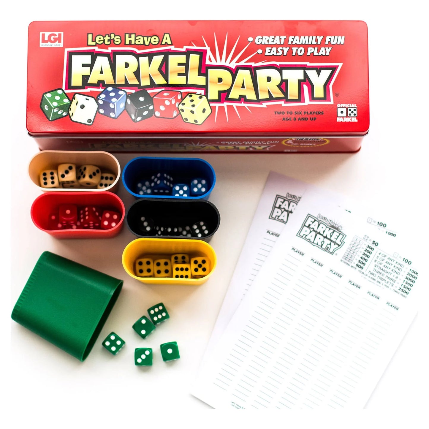 Farkel Party Dice Games with 50-Sheet Score Pad, 6 Sets