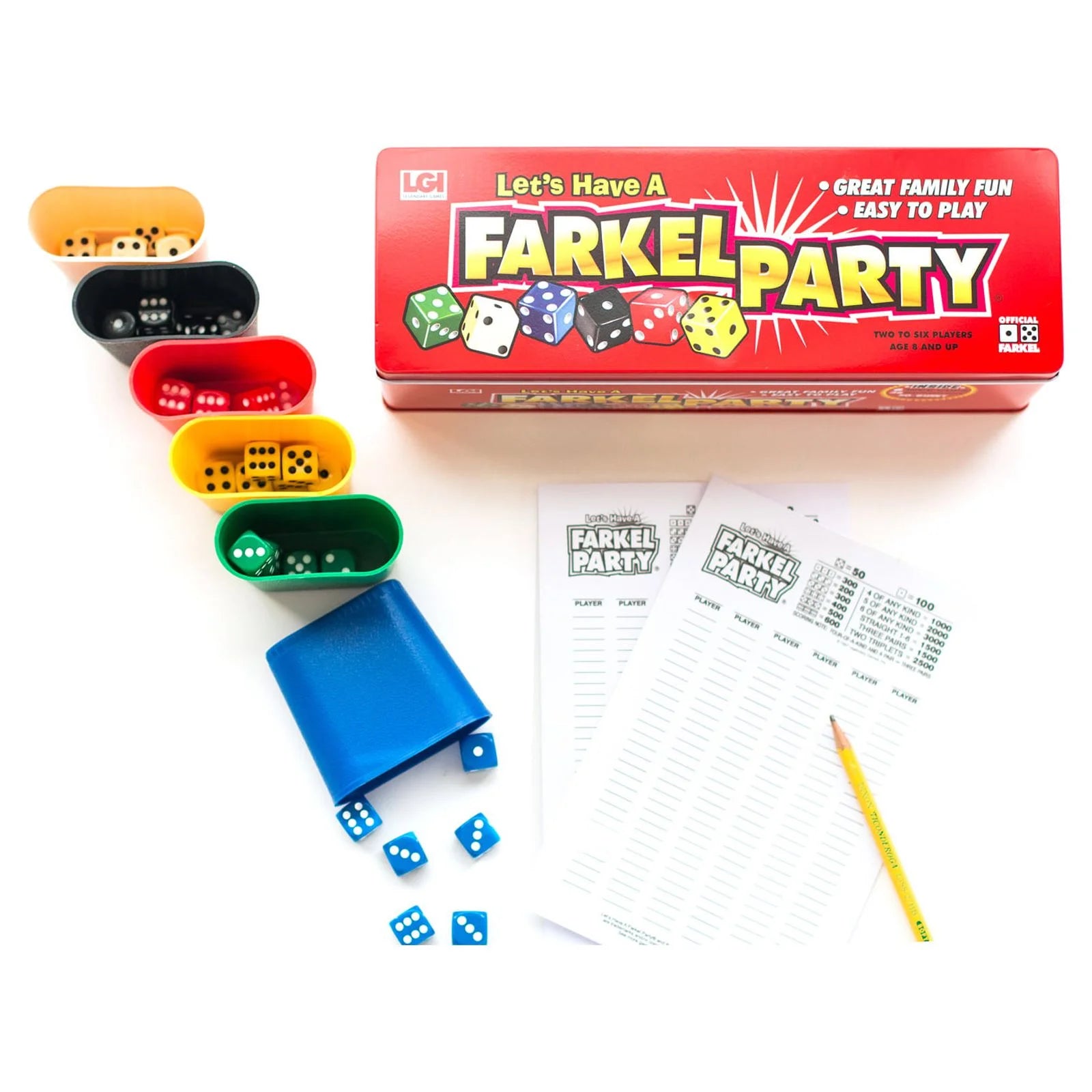 Farkel Party Dice Games with 50-Sheet Score Pad, 6 Sets