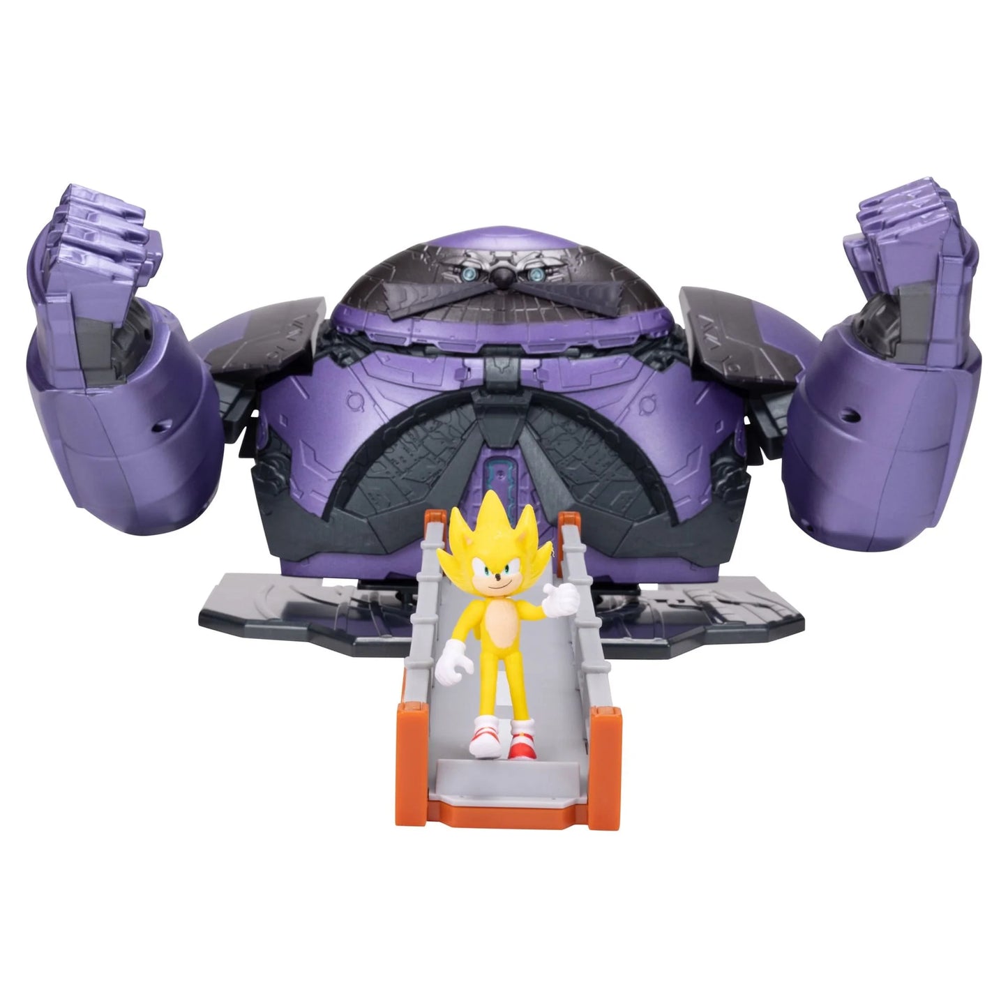 2 Giant Eggman Robot Playset with 2.5 Inch Super Sonic Action Figure Ages 3+ Years